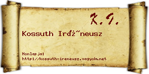 Kossuth Iréneusz névjegykártya
